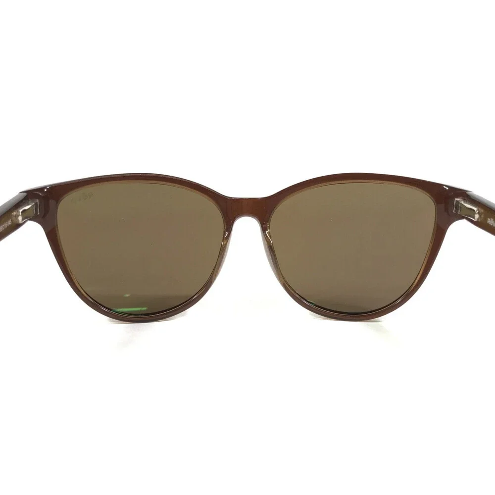 REVO Sunglasses RE1101 ECO 02 DAPHNE Transparent Brown w/ Green Mirrored Lenses